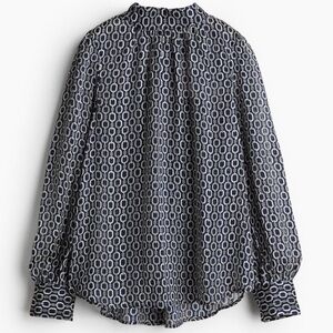 H&M | Patterned Blouse | Size - XL | Color - Navy Blue/Patterned